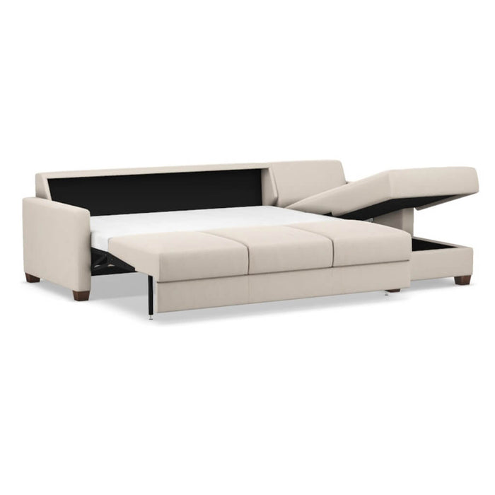 Slofa The Karma Sectional Sleeper Sofa by Omnia Leather (with Storage Chaise on the RIGHT)