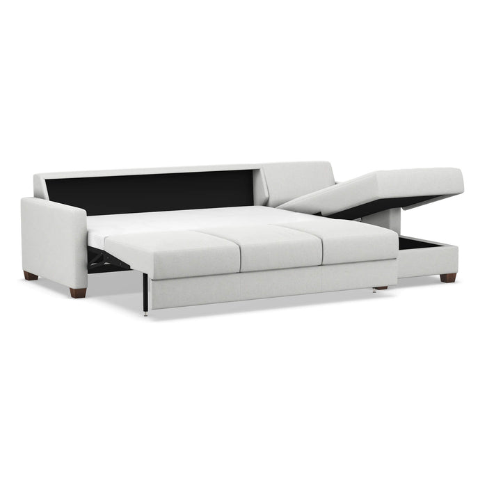Slofa The Karma Sectional Sleeper Sofa by Omnia Leather (with Storage Chaise on the RIGHT)