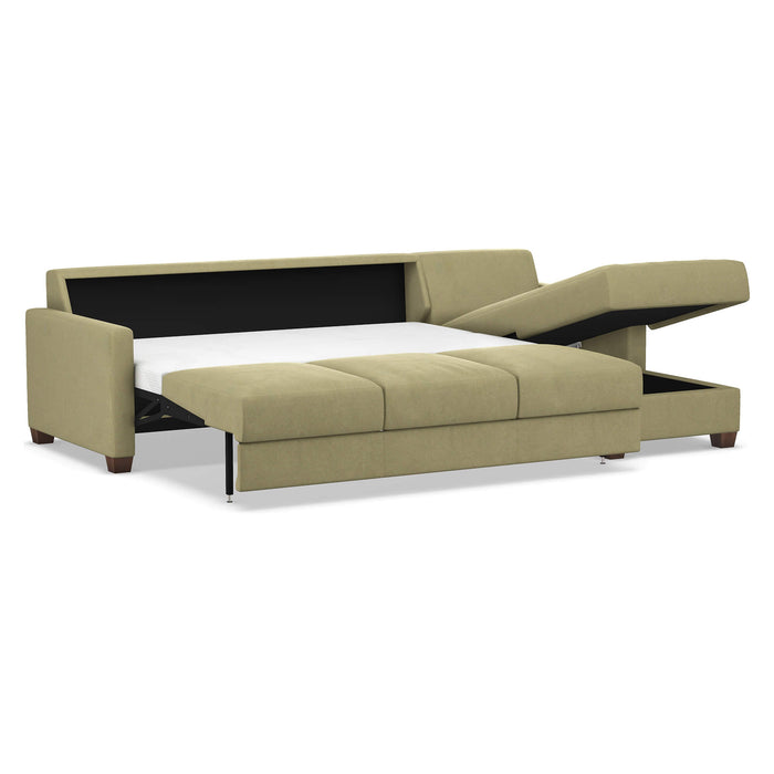 Slofa The Karma Sectional Sleeper Sofa by Omnia Leather (with Storage Chaise on the RIGHT)