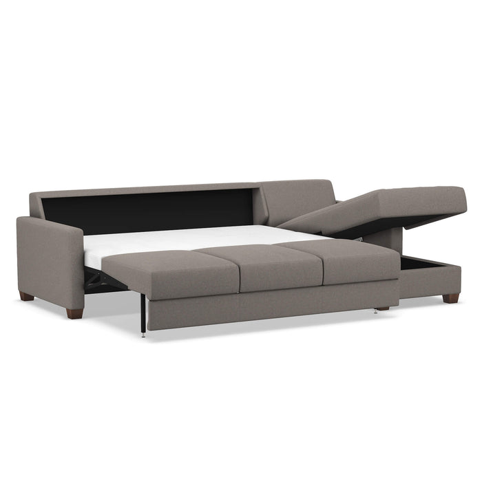 Slofa The Karma Sectional Sleeper Sofa by Omnia Leather (with Storage Chaise on the RIGHT)
