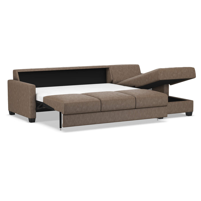Slofa The Karma Sectional Sleeper Sofa by Omnia Leather (with Storage Chaise on the RIGHT)