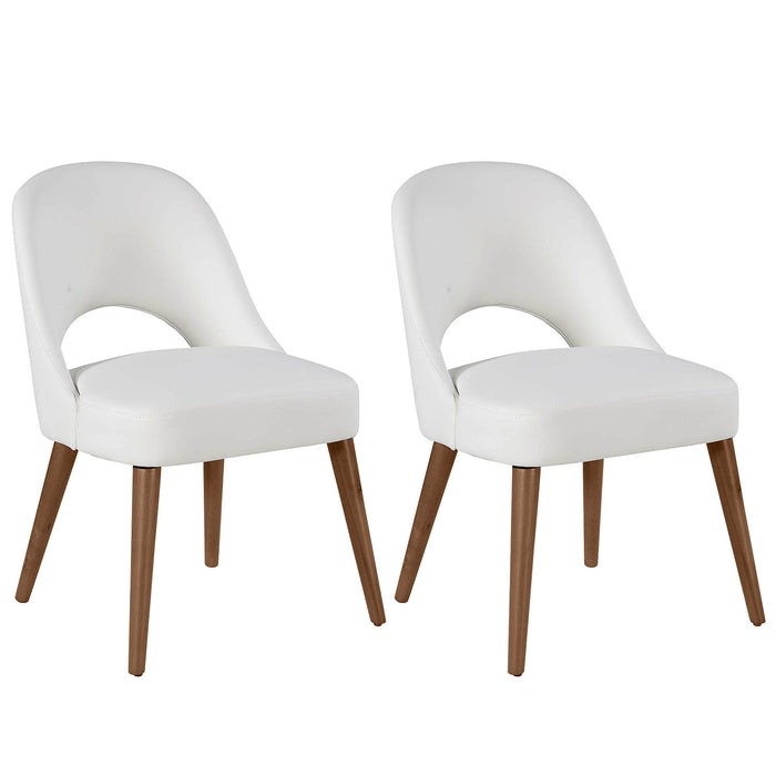 Chintaly KENZA Open Back Side Chair w/ Solid Wood Legs - 2 Per Box Walnut