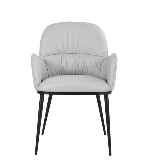 J & M Furniture Kora Leather Armchair in Charcoal Grey