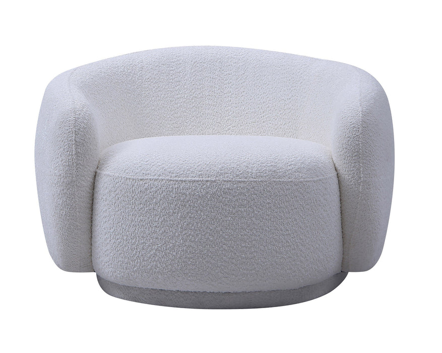 J & M Furniture Lounge Chair in Off White