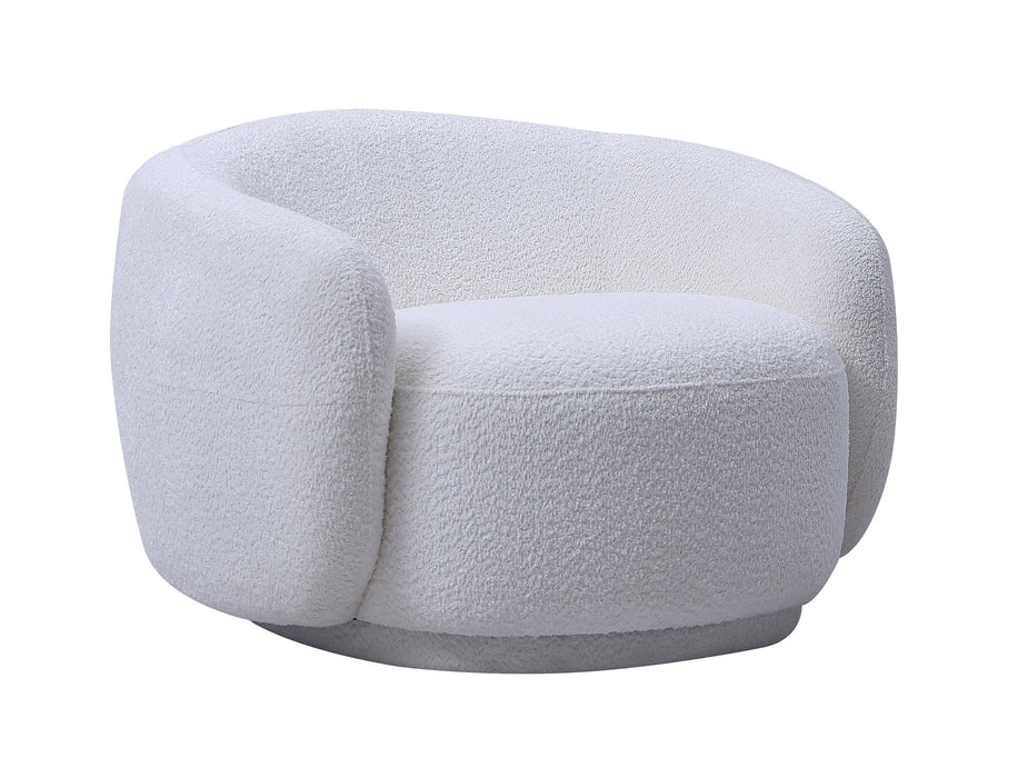 J & M Furniture Lounge Chair in Off White