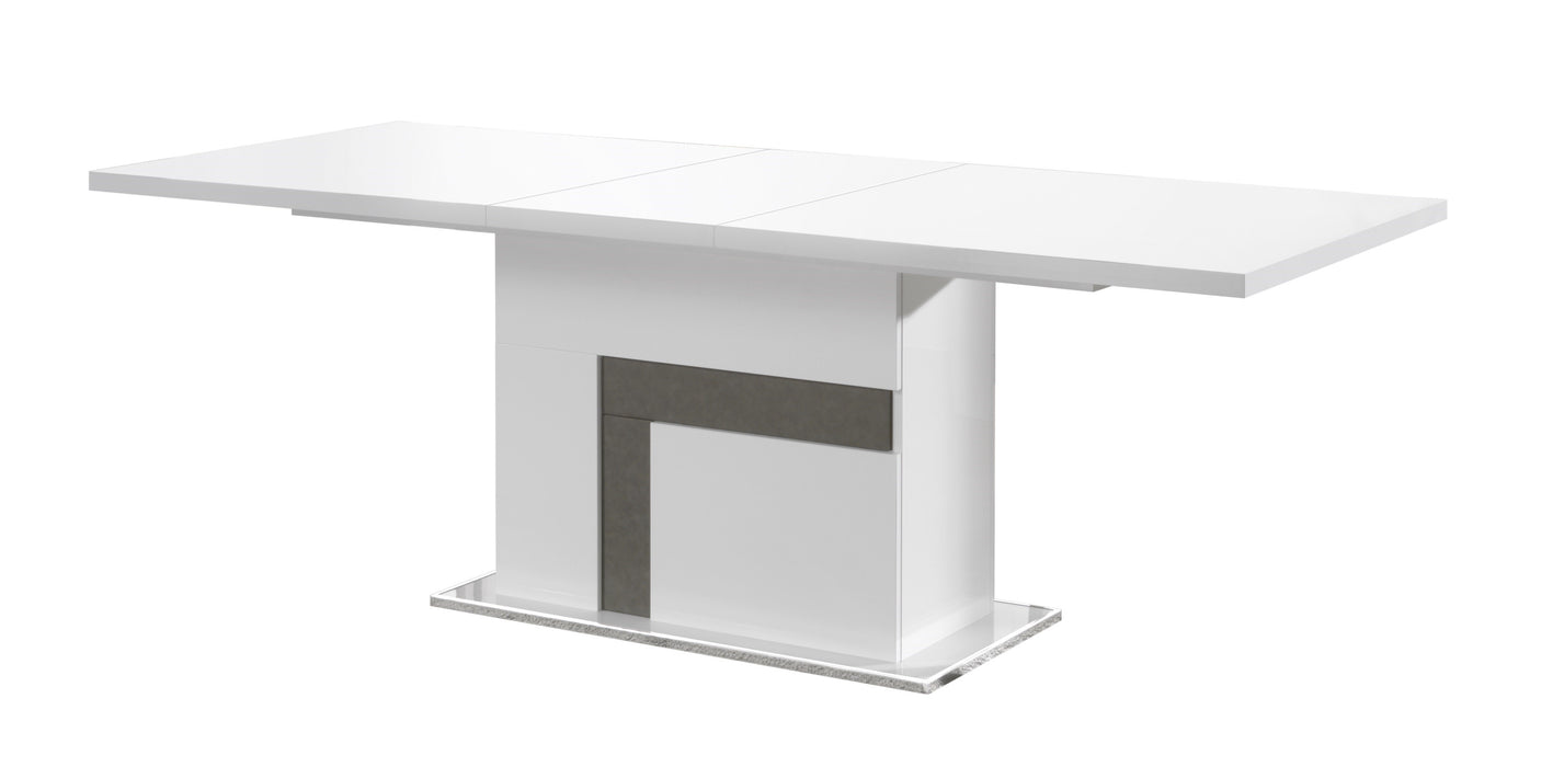 J & M Furniture Luxuria Dining Table in White & Grey
