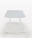 Contemporary outdoor dining table by Chintaly, Malibu model, matte white aluminum with extendable butterfly leaf for outdoor entertainment.