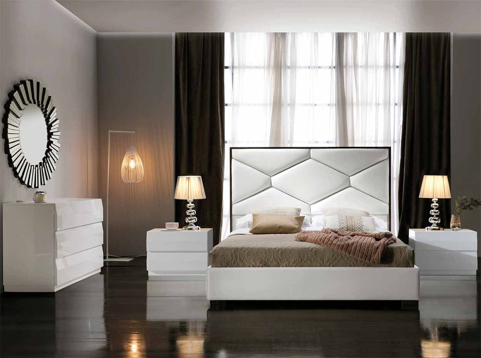 ESF Dupen Spain Martina Bed Lux Queen Size with Storage White i38222