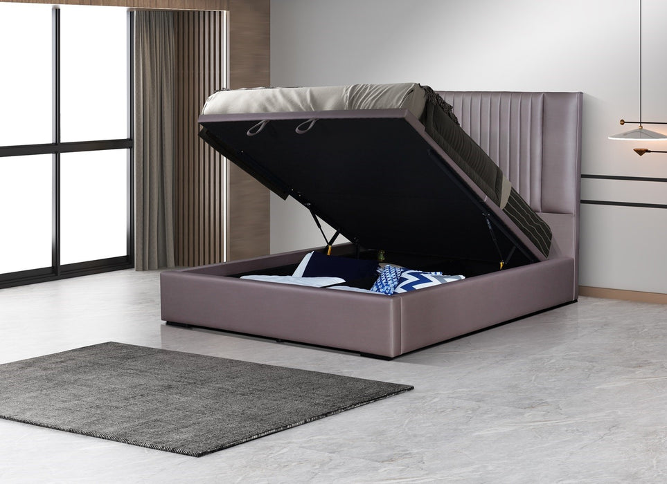 J & M Furniture Nara Storage Bed in Stone