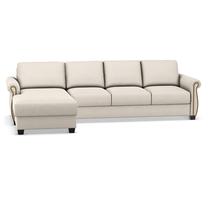 Slofa The Oasis Sectional Sleeper Sofa by Omnia Leather (with Storage Chaise on the LEFT)