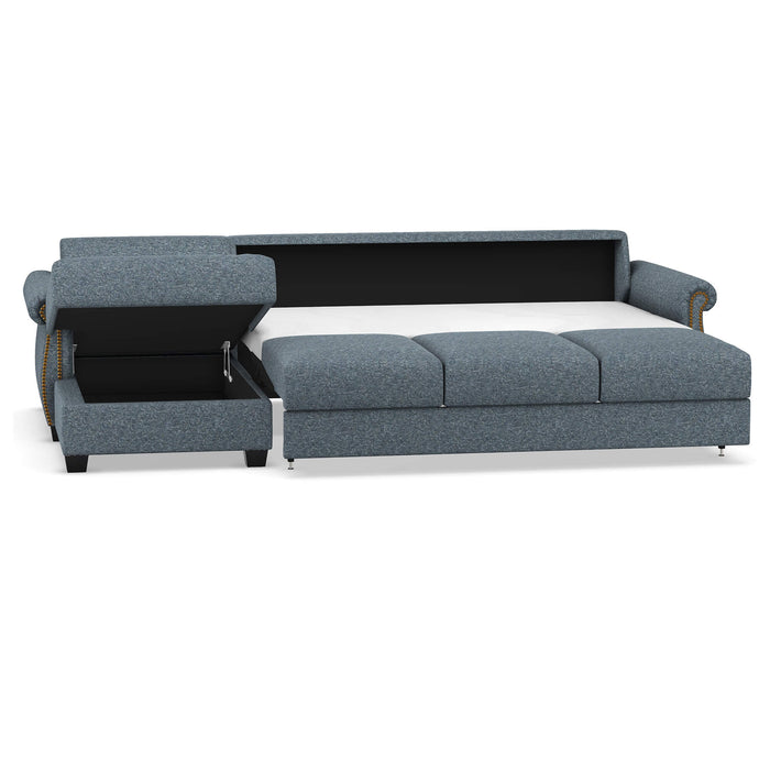 Slofa The Oasis Sectional Sleeper Sofa by Omnia Leather (with Storage Chaise on the LEFT)