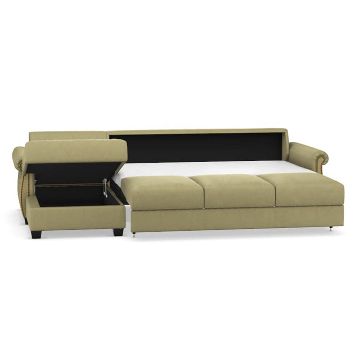 Slofa The Oasis Sectional Sleeper Sofa by Omnia Leather (with Storage Chaise on the LEFT)
