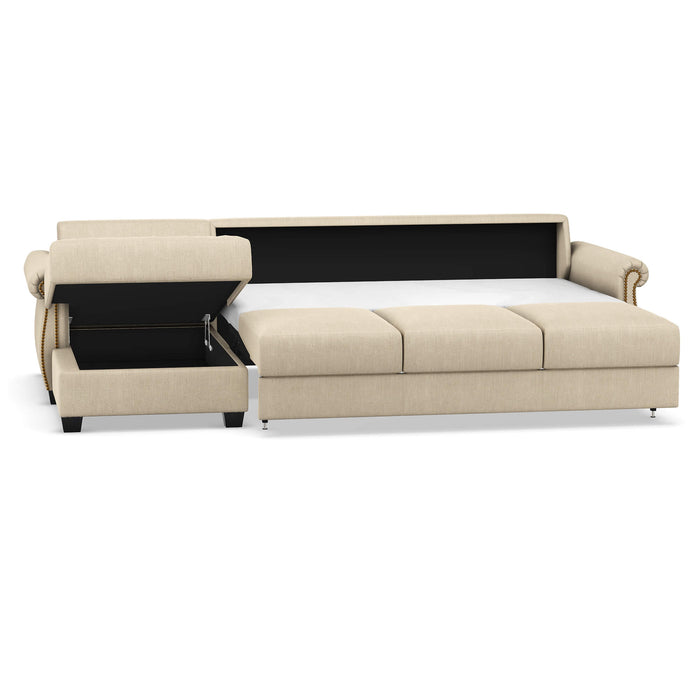 Slofa The Oasis Sectional Sleeper Sofa by Omnia Leather (with Storage Chaise on the LEFT)