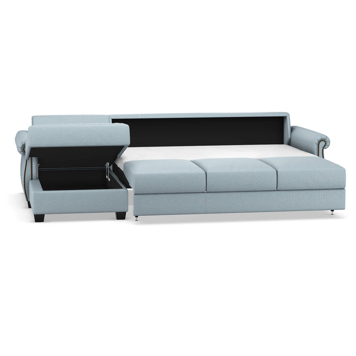 Slofa The Oasis Sectional Sleeper Sofa by Omnia Leather (with Storage Chaise on the LEFT)