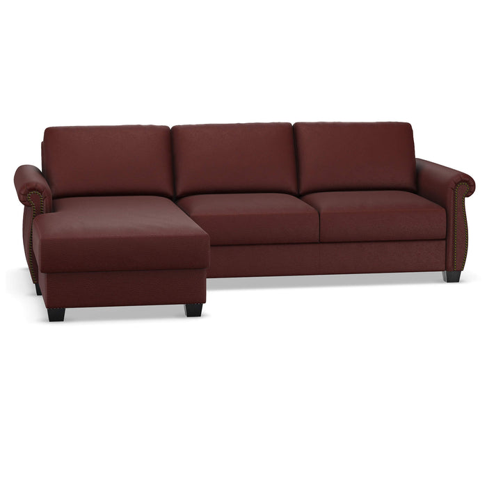 Slofa The Oasis Sectional Sleeper Sofa by Omnia Leather (with Storage Chaise on the LEFT)