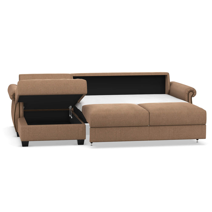 Slofa The Oasis Sectional Sleeper Sofa by Omnia Leather (with Storage Chaise on the LEFT)