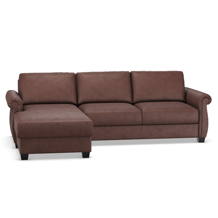 Slofa The Oasis Sectional Sleeper Sofa by Omnia Leather (with Storage Chaise on the LEFT)