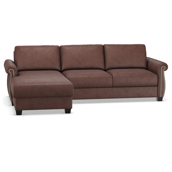 Slofa The Oasis Sectional Sleeper Sofa by Omnia Leather (with Storage Chaise on the LEFT)
