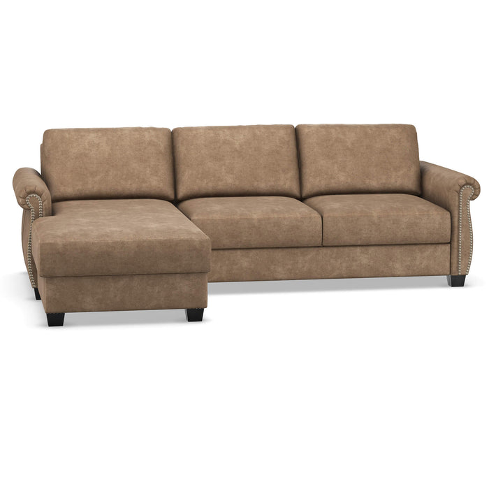 Slofa The Oasis Sectional Sleeper Sofa by Omnia Leather (with Storage Chaise on the LEFT)