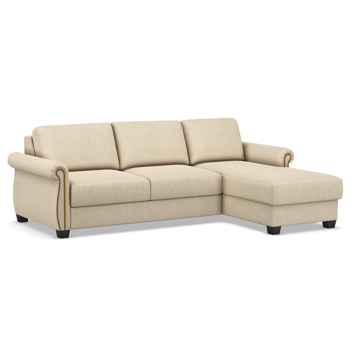 Slofa The Oasis Sectional Sleeper Sofa by Omnia Leather (with Storage Chaise on the RIGHT)