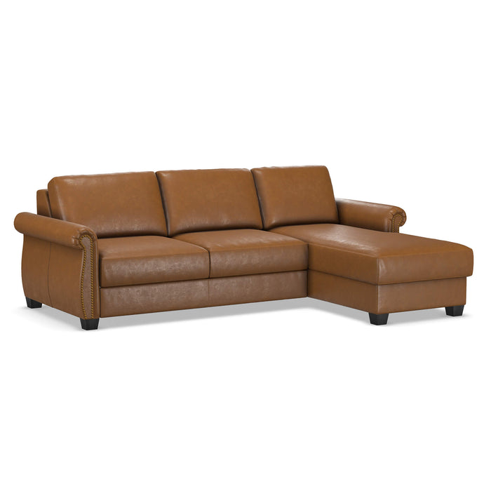 Slofa The Oasis Sectional Sleeper Sofa by Omnia Leather (with Storage Chaise on the RIGHT)