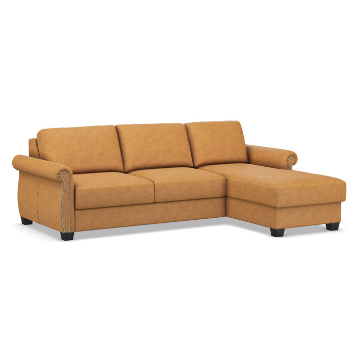 Slofa The Oasis Sectional Sleeper Sofa by Omnia Leather (with Storage Chaise on the RIGHT)