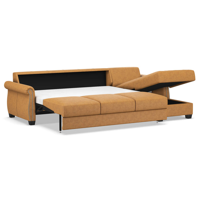 Slofa The Oasis Sectional Sleeper Sofa by Omnia Leather (with Storage Chaise on the RIGHT)