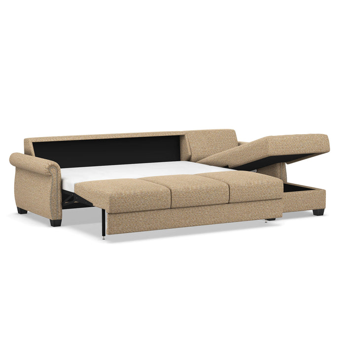 Slofa The Oasis Sectional Sleeper Sofa by Omnia Leather (with Storage Chaise on the RIGHT)