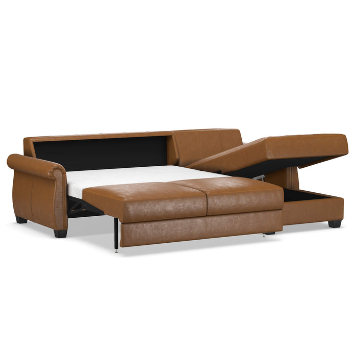 Slofa The Oasis Sectional Sleeper Sofa by Omnia Leather (with Storage Chaise on the RIGHT)