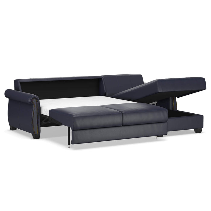 Slofa The Oasis Sectional Sleeper Sofa by Omnia Leather (with Storage Chaise on the RIGHT)