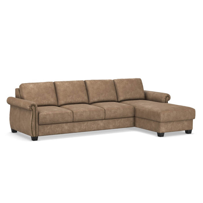 Slofa The Oasis Sectional Sleeper Sofa by Omnia Leather (with Storage Chaise on the RIGHT)