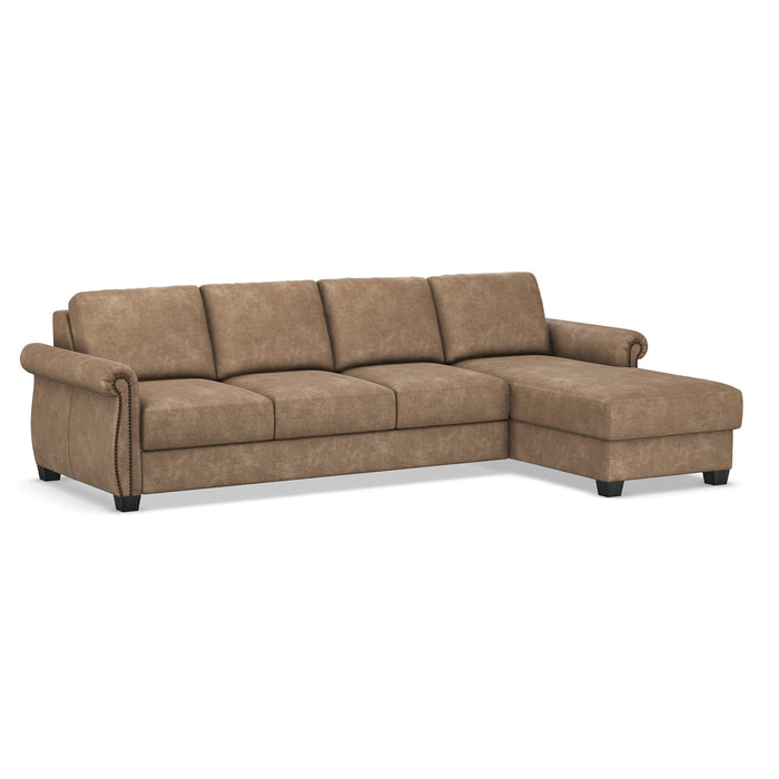 Slofa The Oasis Sectional Sleeper Sofa by Omnia Leather (with Storage Chaise on the RIGHT)