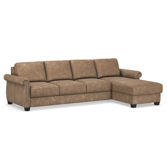 Slofa The Oasis Sectional Sleeper Sofa by Omnia Leather (with Storage Chaise on the RIGHT)