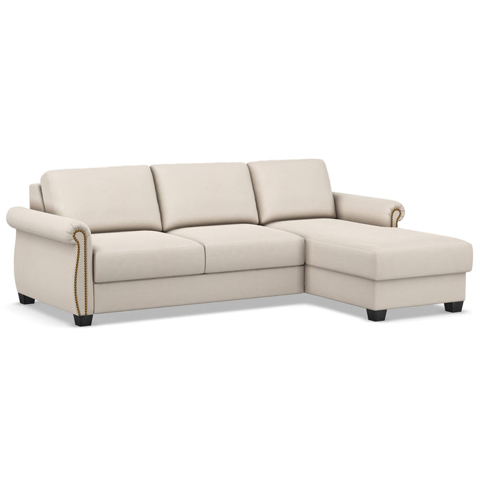 Slofa The Oasis Sectional Sleeper Sofa by Omnia Leather (with Storage Chaise on the RIGHT)