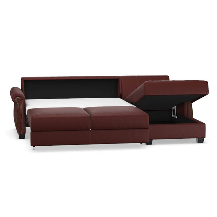 Slofa The Oasis Sectional Sleeper Sofa by Omnia Leather (with Storage Chaise on the RIGHT)