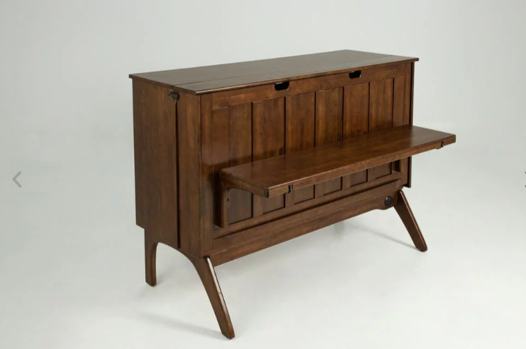 Olympia Murphy Desk Bed in Dark Walnut Finish, QUEEN Size.