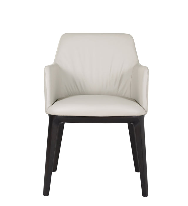 J & M Furniture Osaka Leather Armchair in Light Grey