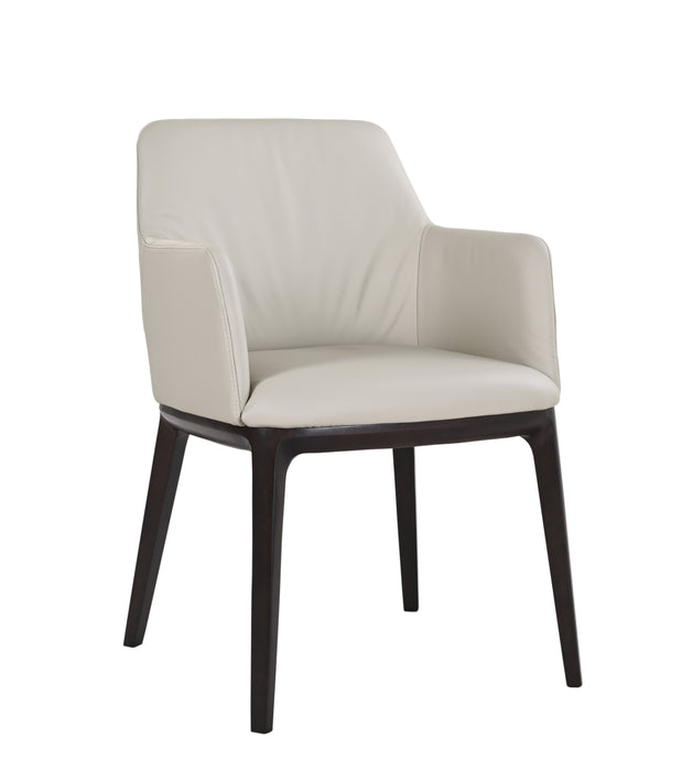 J & M Furniture Osaka Leather Armchair in Light Grey