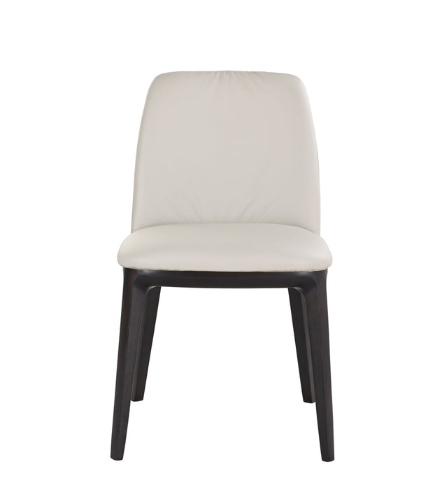 J & M Furniture Osaka Leather Chair in Light Grey