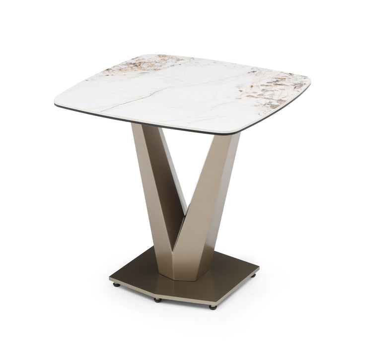 J & M Furniture MC Pandora End Table in Carrara