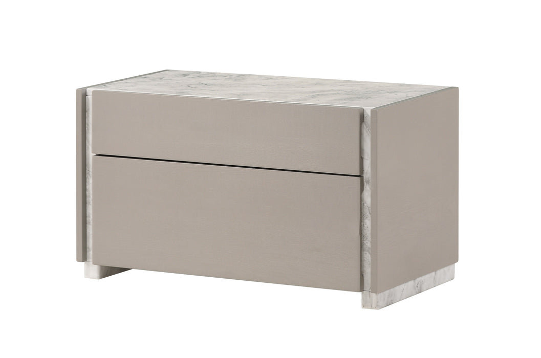 J & M Furniture Pearl Nightstand in Beige