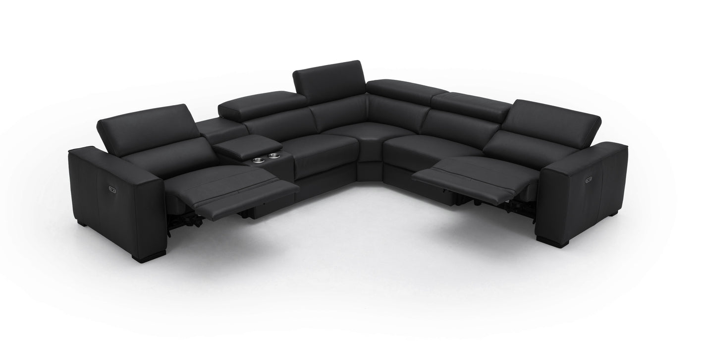J & M Furniture Picasso Motion Sectional in Black