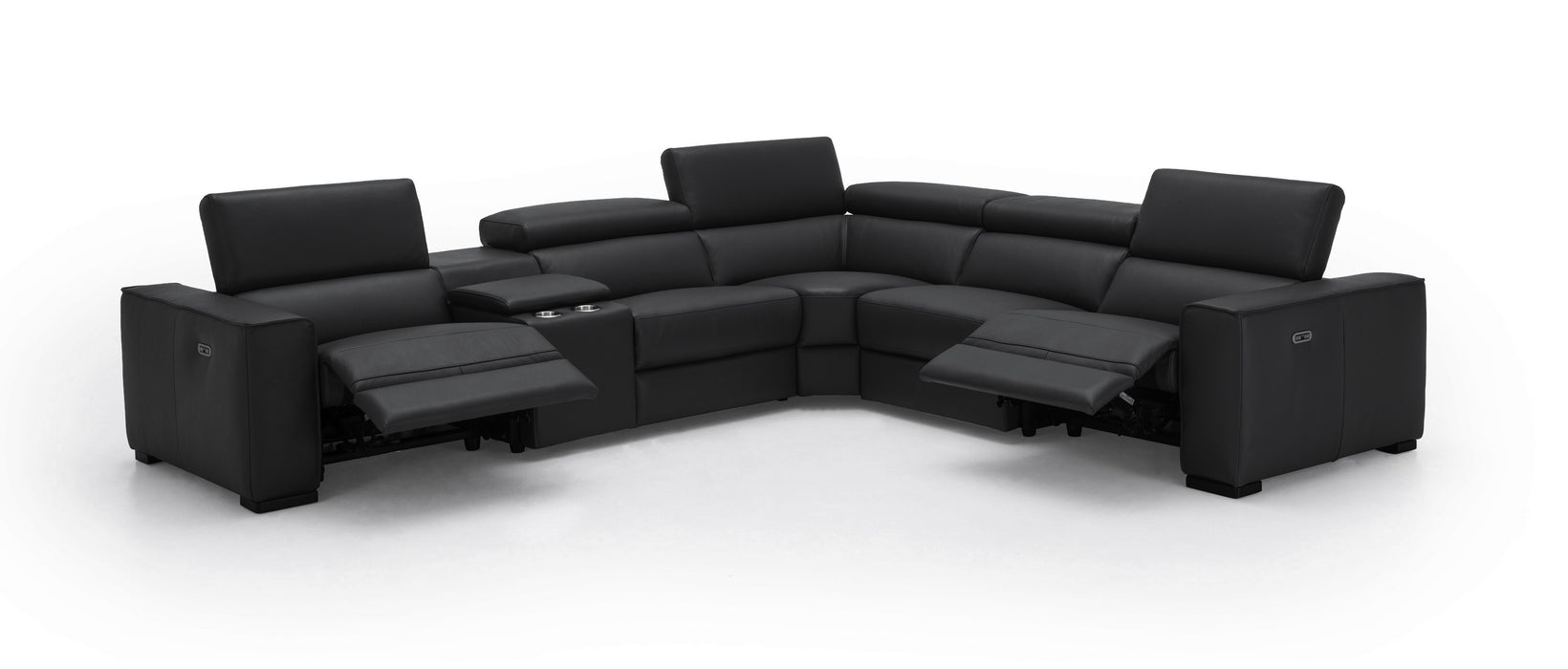 J & M Furniture Picasso Motion Sectional in Black