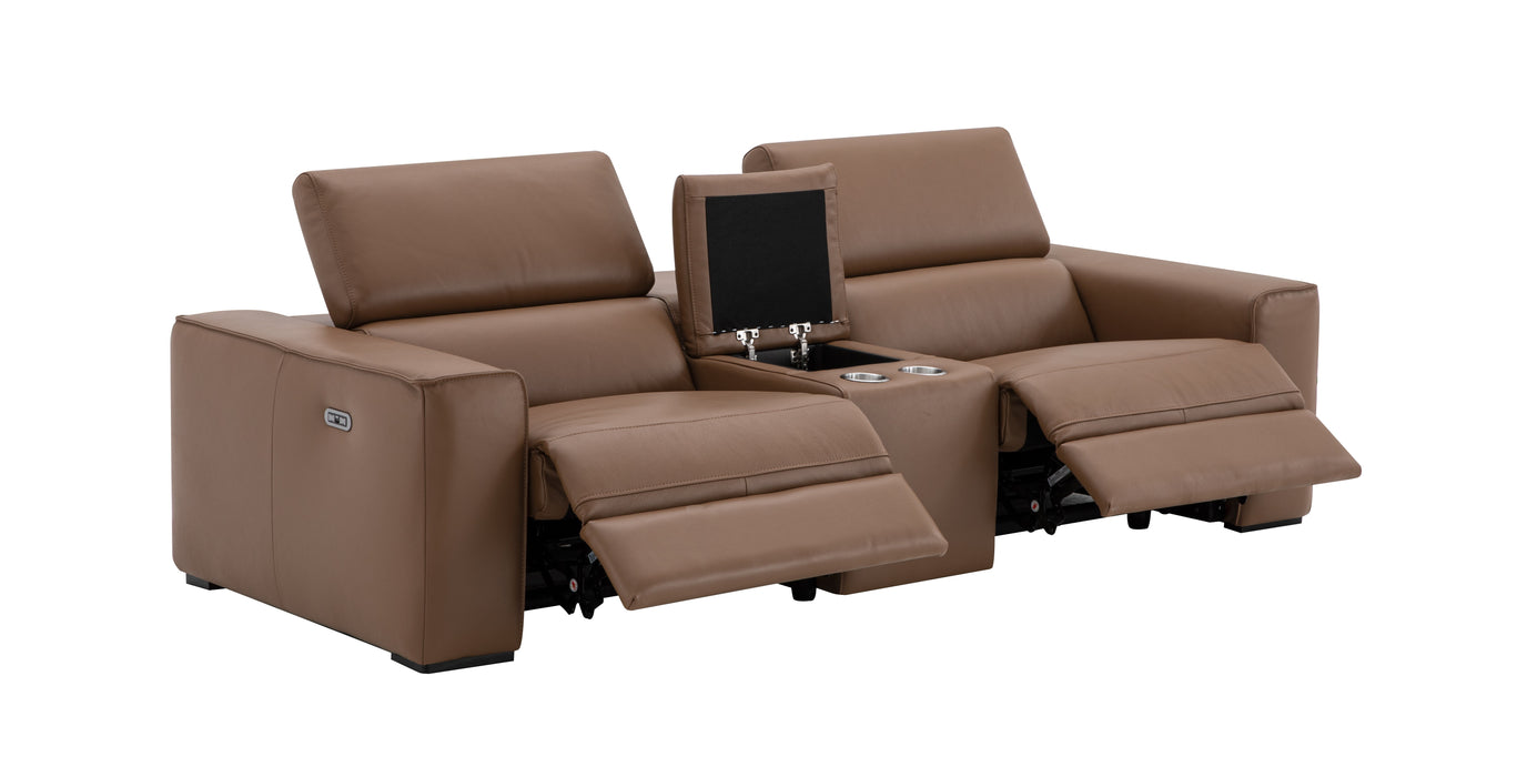 J & M Furniture Picasso Love Seat in Caramel