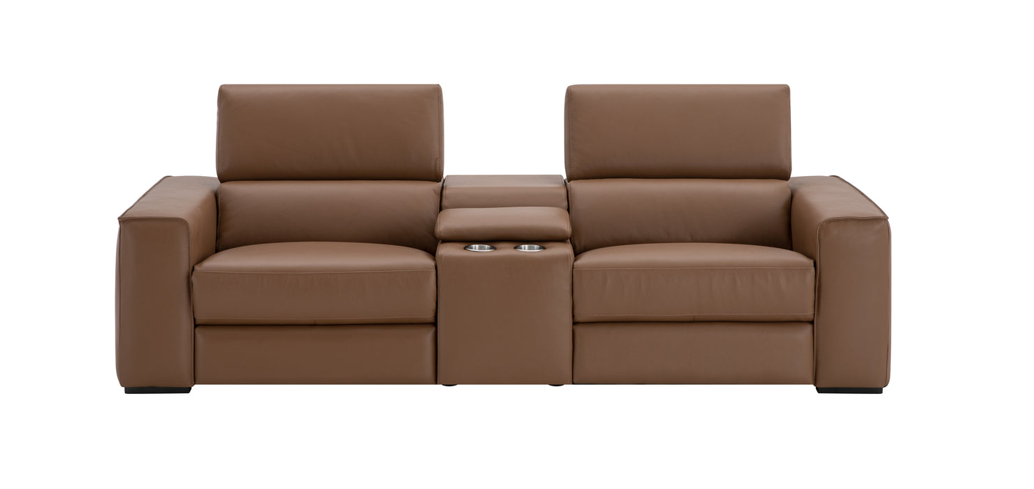 J & M Furniture Picasso Love Seat in Caramel