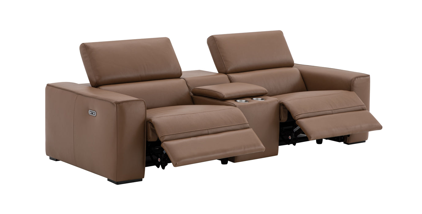 J & M Furniture Picasso Love Seat in Caramel