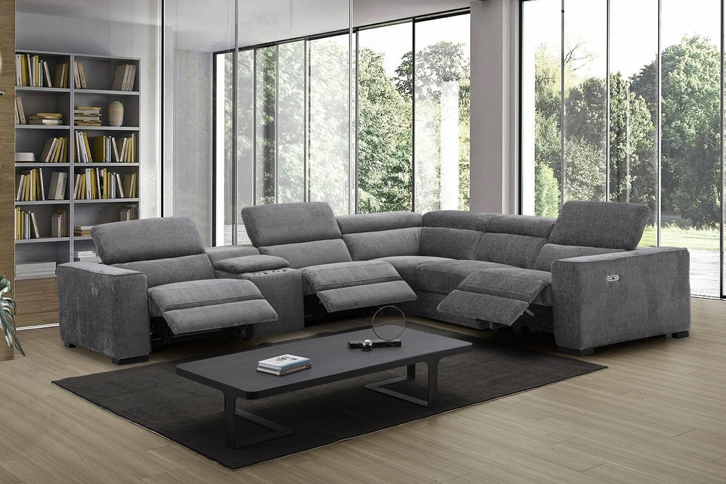 J & M Furniture Picasso Motion Fabric Sectional
