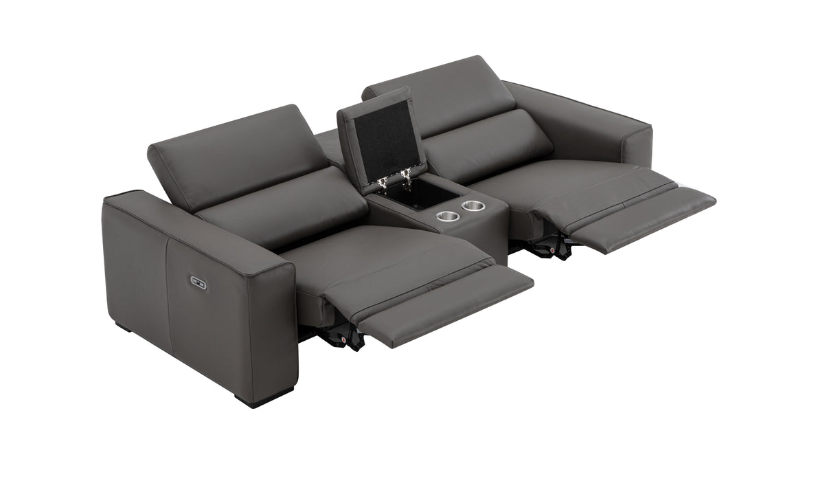 J & M Furniture Picasso Love Seat in Dark Grey