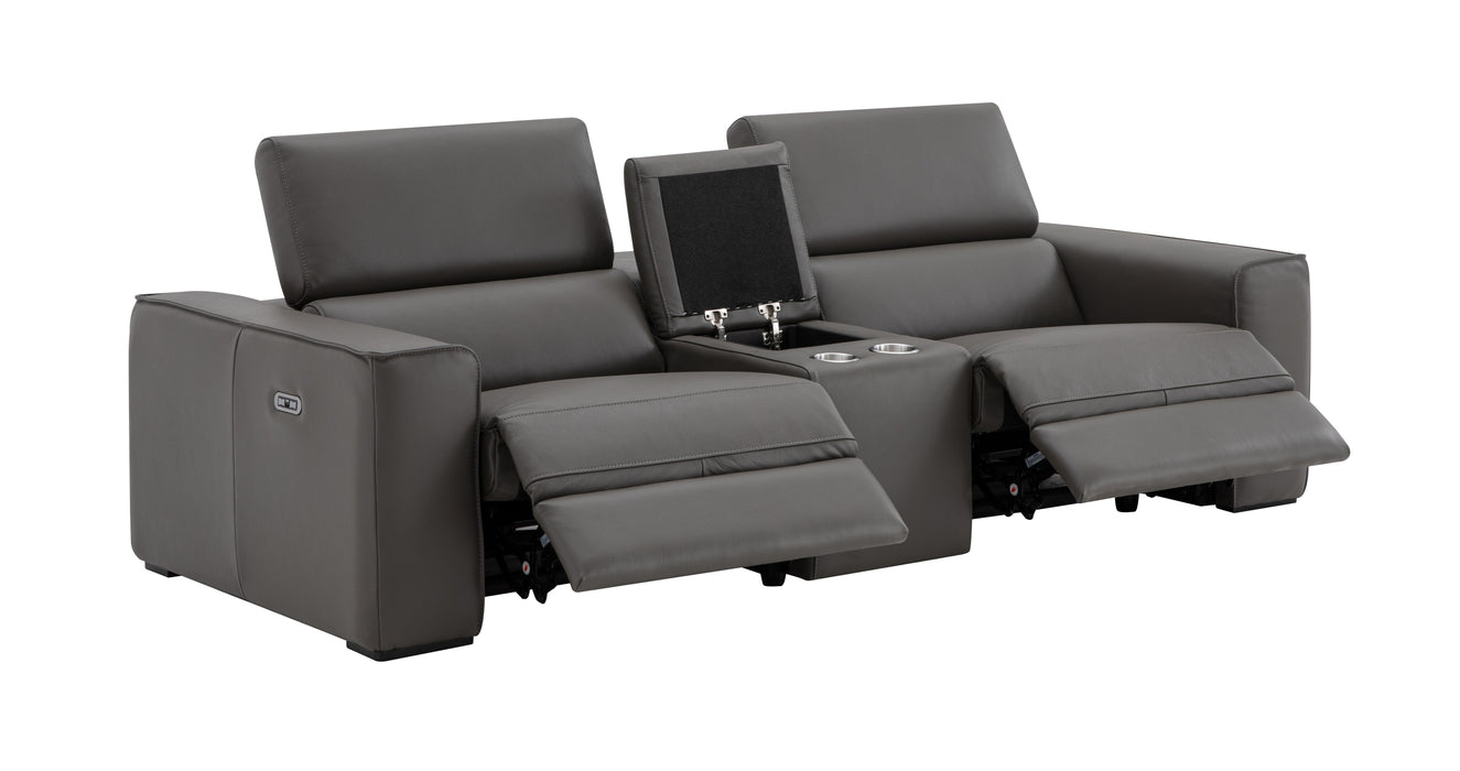 J & M Furniture Picasso Love Seat in Dark Grey