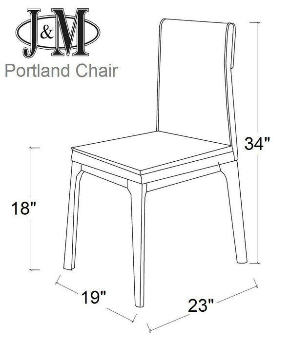 J & M Furniture MO Portland Chair in Grey and Walnut